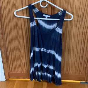 blue and white tank top